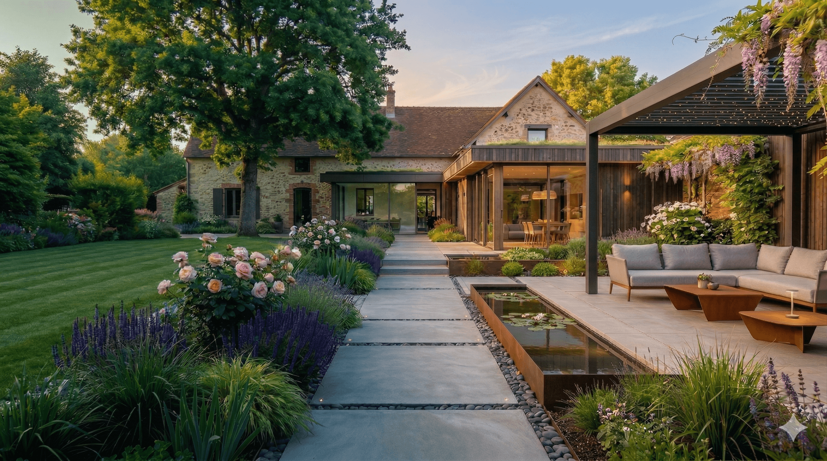Jardin entretenu chez un particulier
